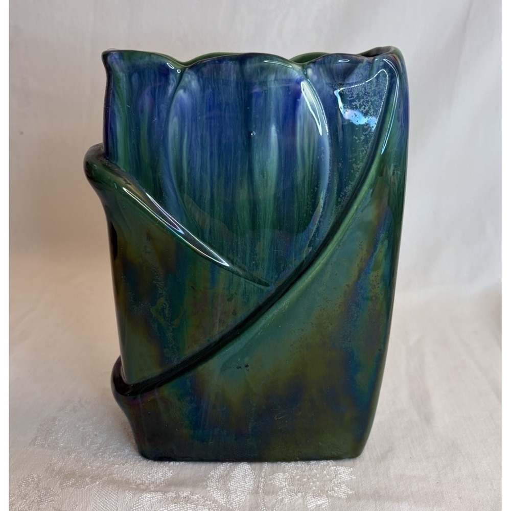 Vintage Royal Haeger Sculptural Tulip Rectangular Vase 8" Made in USA R651